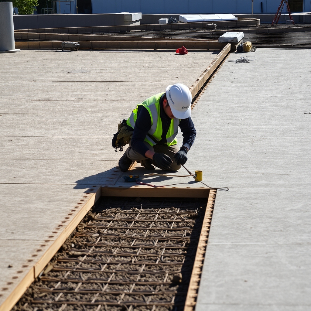 Terrassement en cours de pose (illustration)